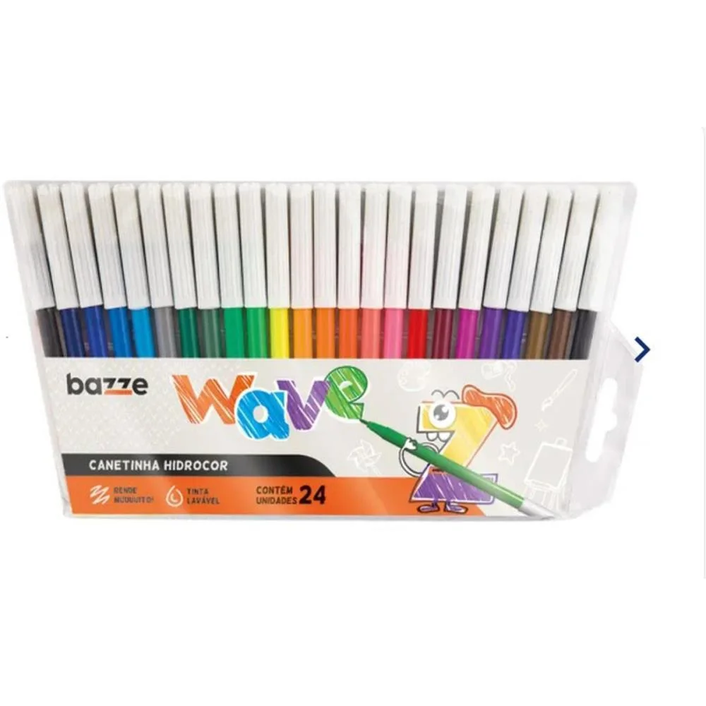 Caneta Hidrografica Bazze Wave 24 Cores Summit (Pct.c/12) - imagem 6