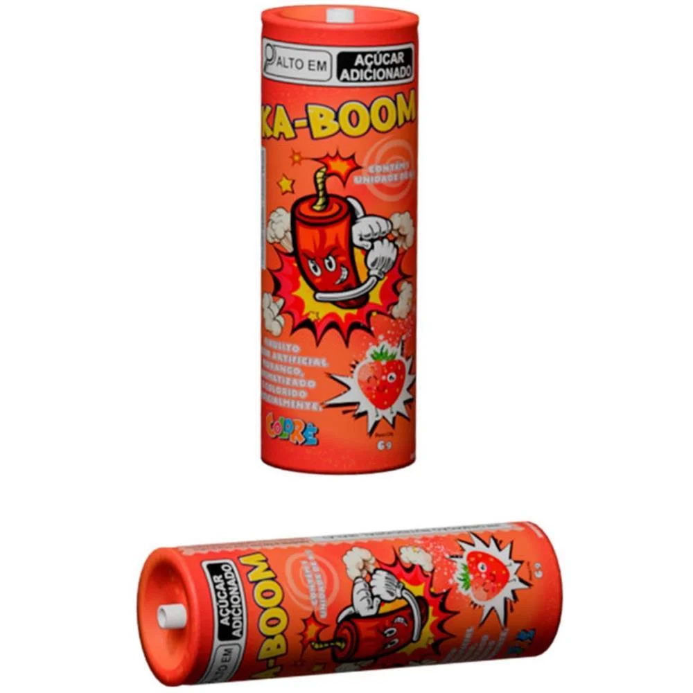 Doce Ka-Boom Pirulito Morango Colore (Dp.c/30) - imagem 3