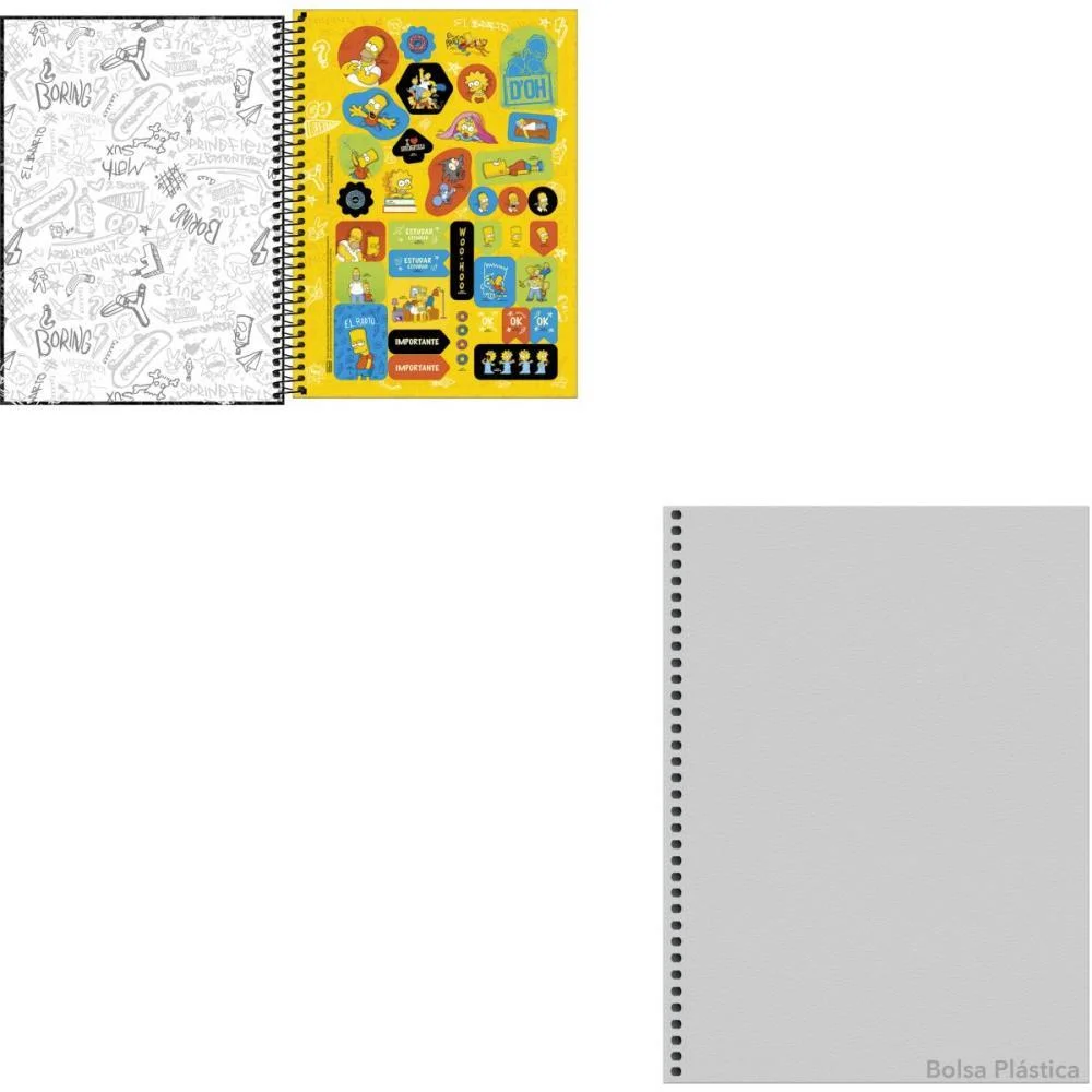 Caderno 10X1 Capa Dura The Simpsons 160Fls. Tilibra (Pct.c/04) - imagem 3