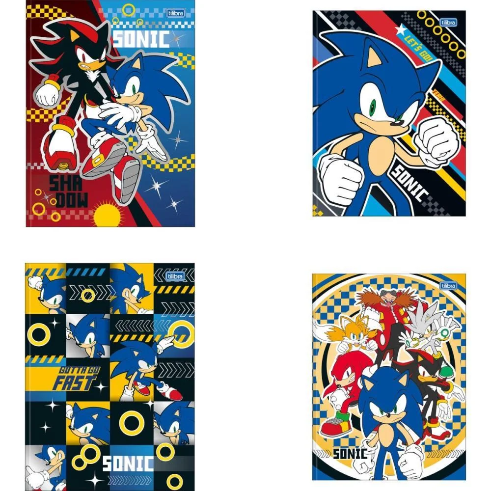 Caderno Brochurao Capa Dura Sonic 80Fls. Tilibra (Pct.c/05) - imagem 3