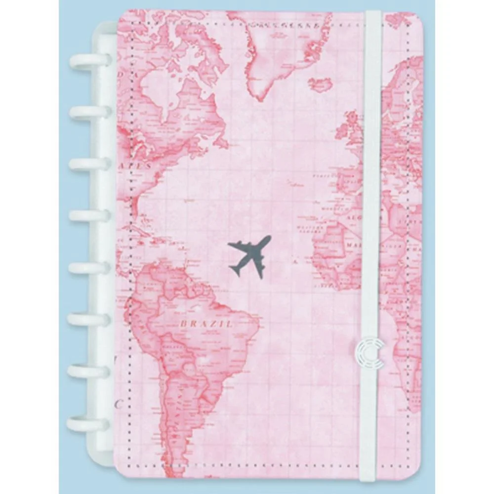 Caderno Inteligente A5 Mapa Mundi Rosa By Gocase 80Fl Caderno Inteligente (Unidade) - imagem 6