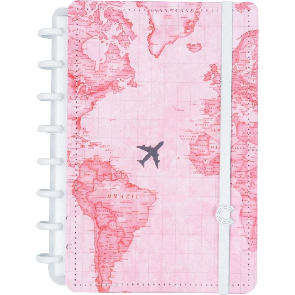 Caderno Inteligente A5 Mapa Mundi Rosa By Gocase 80Fl Caderno Inteligente (Unidade) - imagem 7