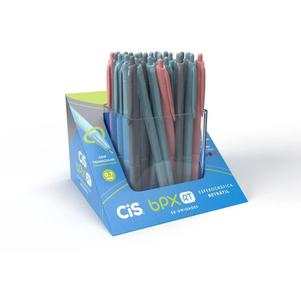 Caneta Esferografica Retratil Cis Bpx Rt 0.7Mm Az/Vm/Pt Sertic (Dp.c/50) - imagem 3