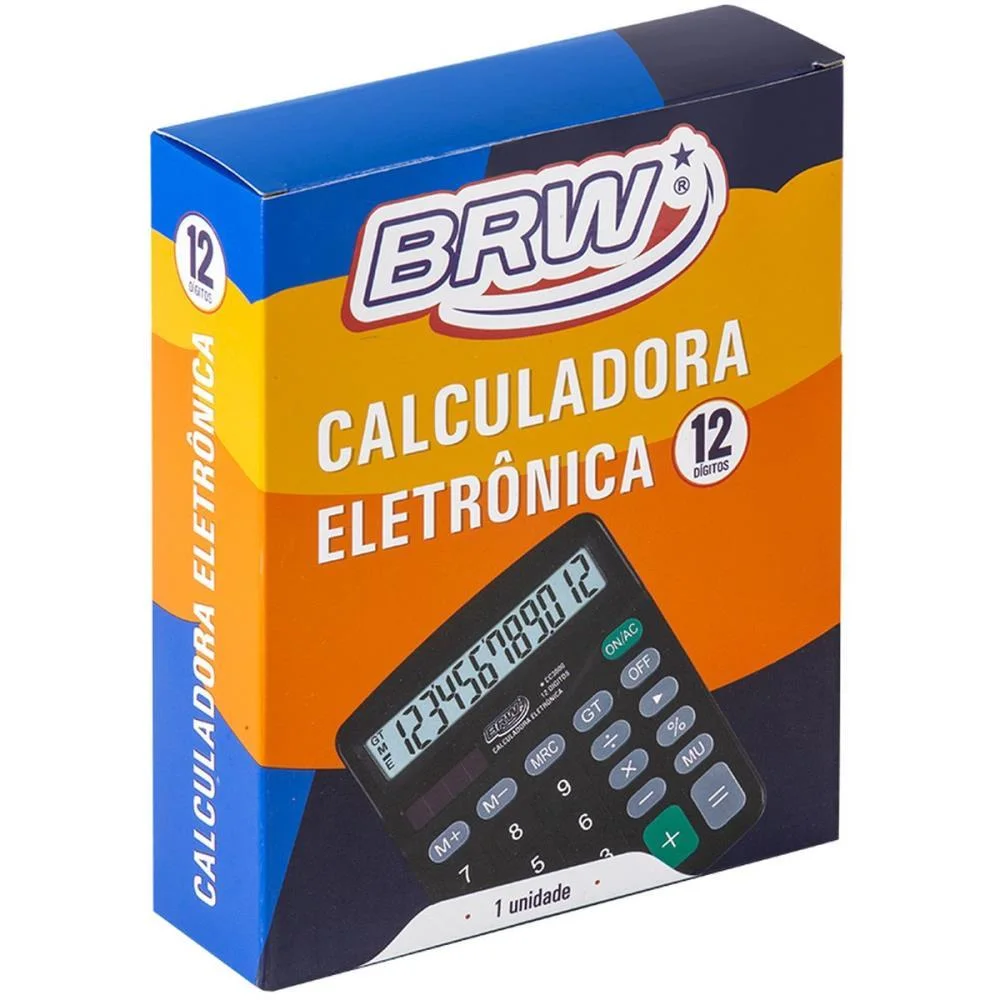 Calculadora De Mesa 12 Dig. 14,8X11,9X3,8Cm Preta Brw (Unidade) - imagem 4