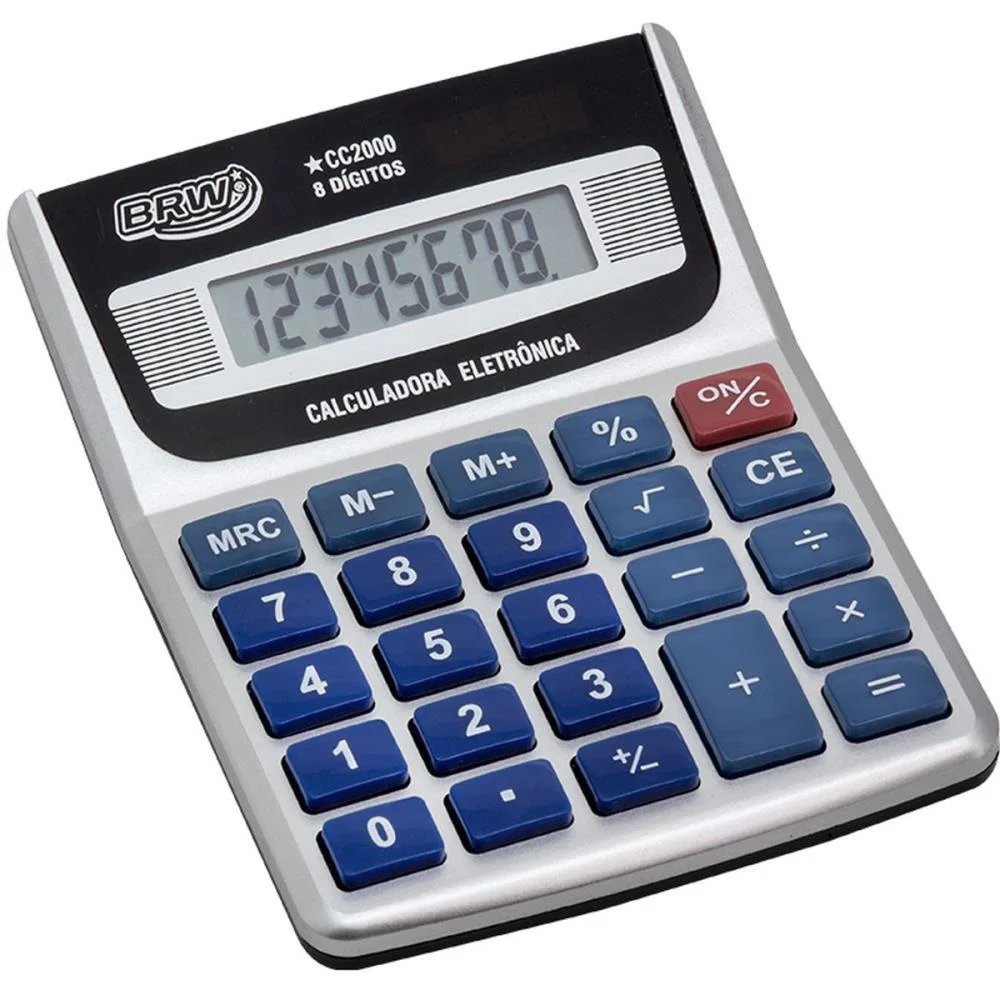 Calculadora De Mesa 8 Dig. 12,5X9,7X3,1Cm Prata Brw (Unidade) - imagem 3