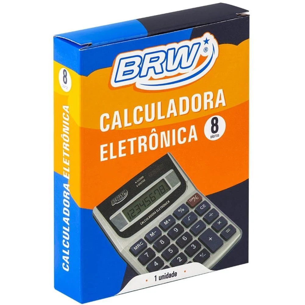 Calculadora De Mesa 8 Dig. 12,5X9,7X3,1Cm Prata Brw (Unidade) - imagem 4