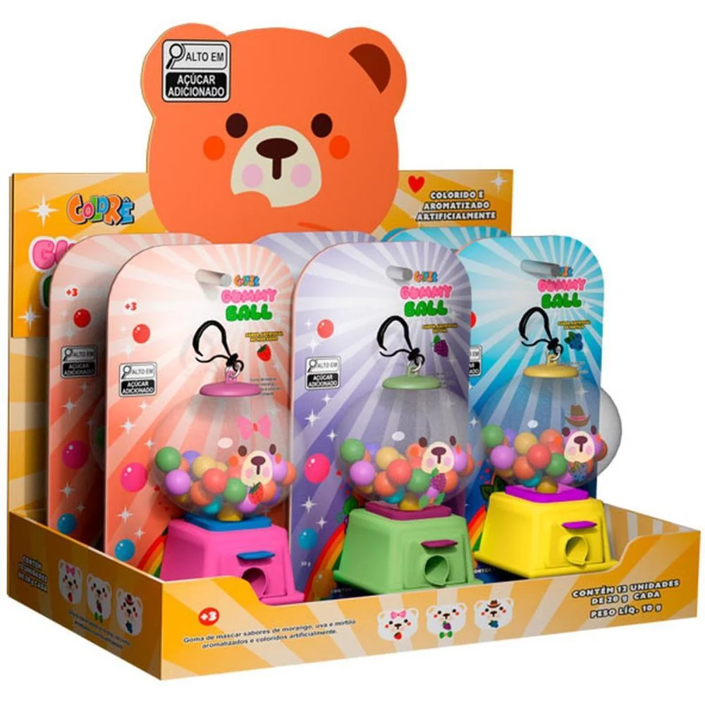 Doce Gummy Ball Chiclete Sabores (S Colore (Dp.c/12) - imagem 4