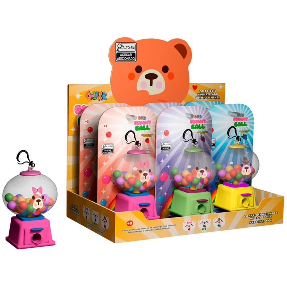 Doce Gummy Ball Chiclete Sabores (S Colore (Dp.c/12) - imagem 5
