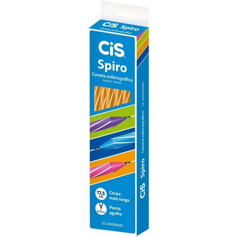 Caneta Esferografica Cis Spiro 0,7Mm Laranja Sertic (Cx.c/12) - imagem 2
