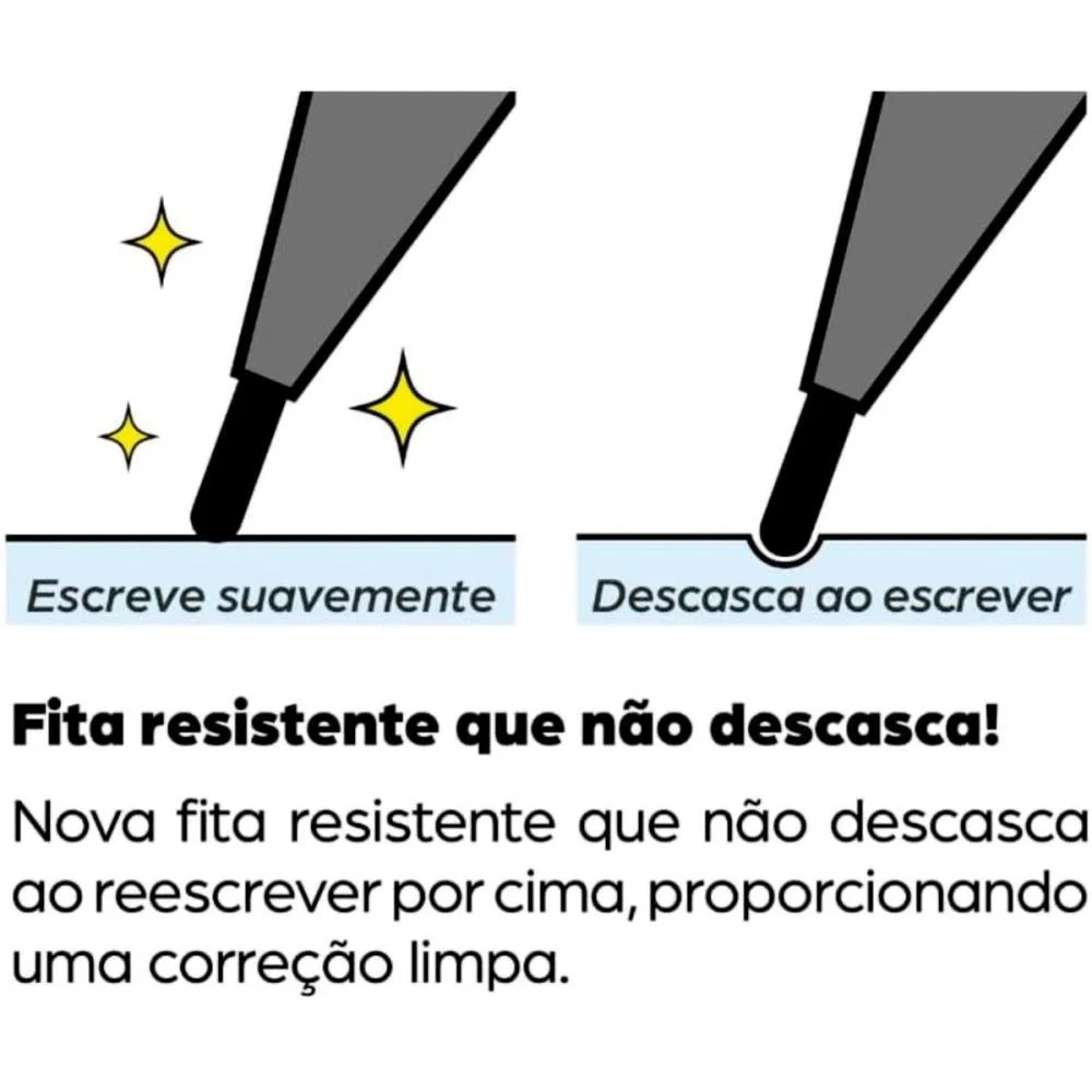 Corretivo Em Fita Corretion Tape 6M Rosa C/Refil Pentel (Cx.c/12) - imagem 7