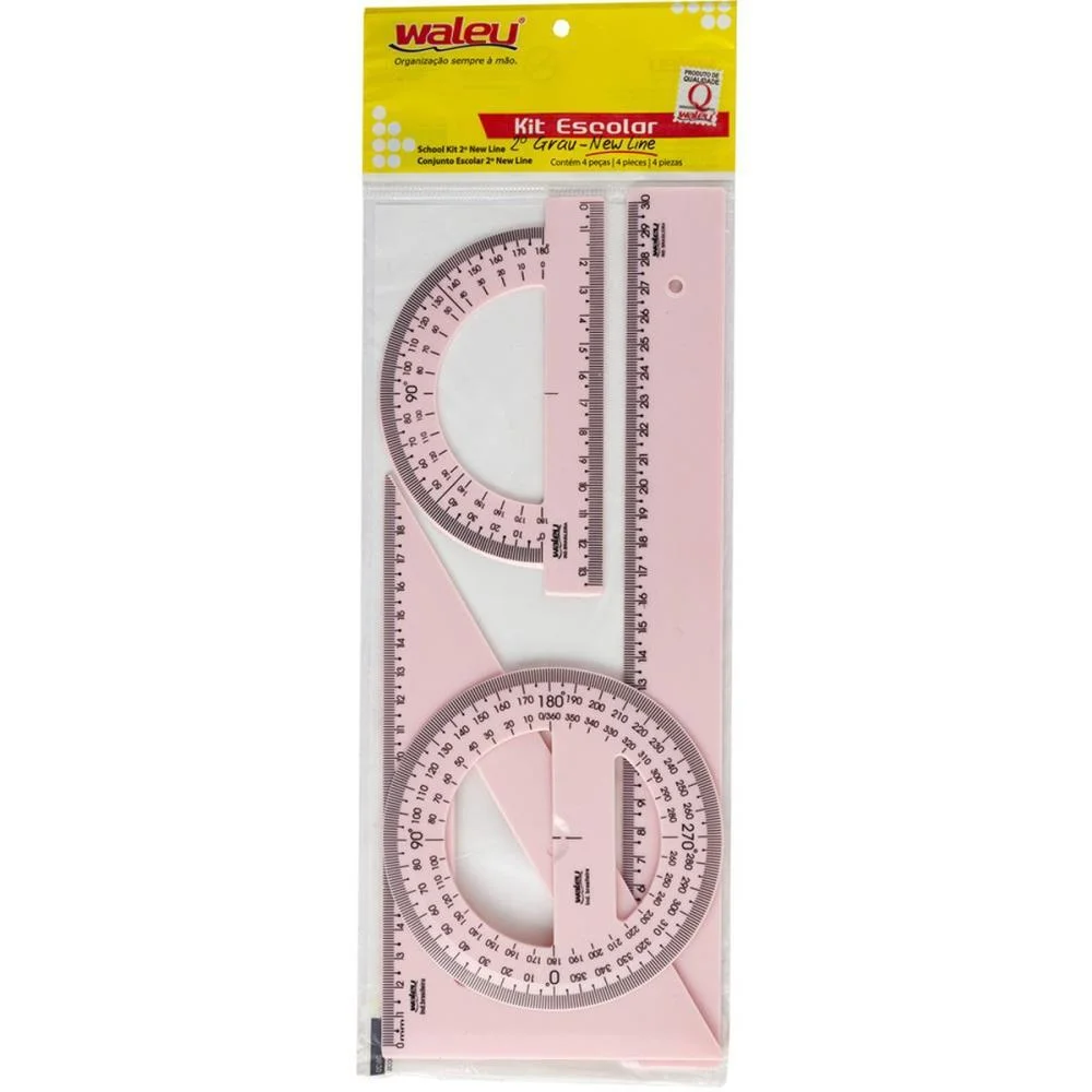 Conjunto Para Desenho Reg30Cm+Esq60+Tra180+Tra360 Rs Maxcril (Blister) - imagem 5