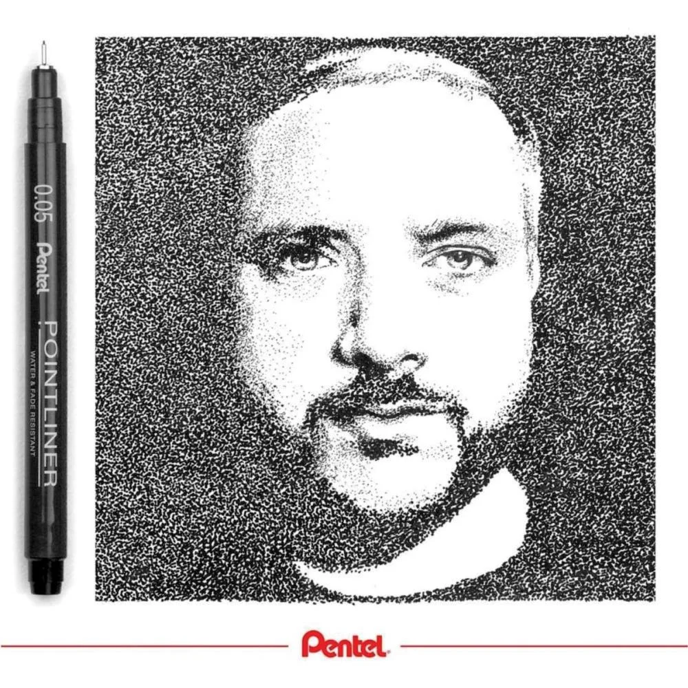 Caneta Nanquim Tecnica Preta C/5 Pontas Pentel (Estojo) - imagem 6