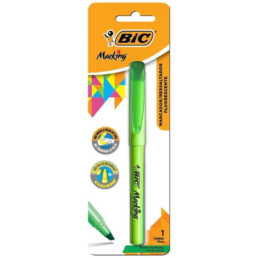 Caneta Marca Texto Marking Verde Bic (Bl.c/01) - imagem 2