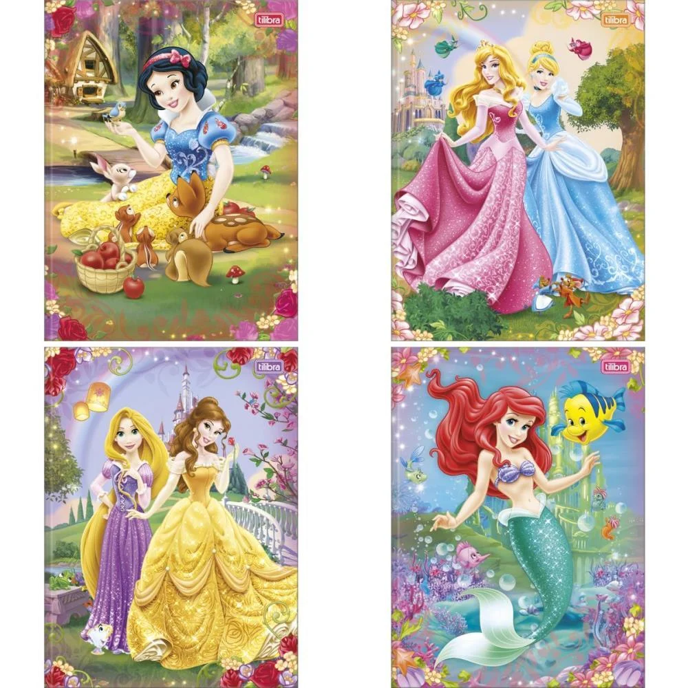 Caderno Brochurao Capa Dura Princesas 80Fls. Tilibra (Pct.c/05) - imagem 3