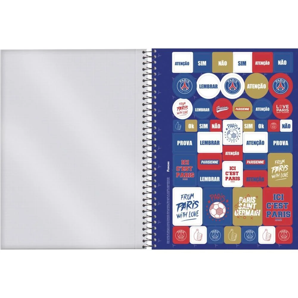 Caderno 01X1 Capa Dura Paris Saint Germain  80F Foroni (Pct.c/04) - imagem 4