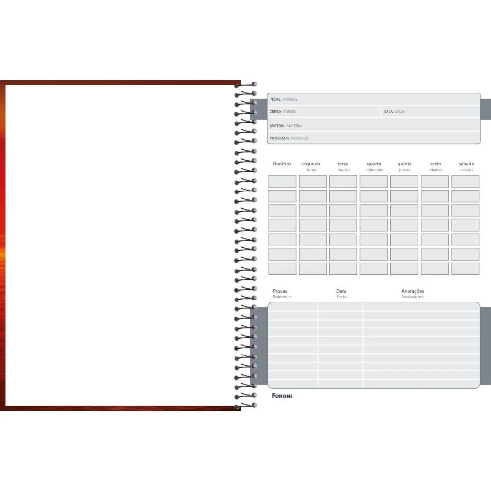 Caderno 20X1 Capa Dura 4 Elementos 320Fls. Foroni (Pct.c/02) - imagem 7