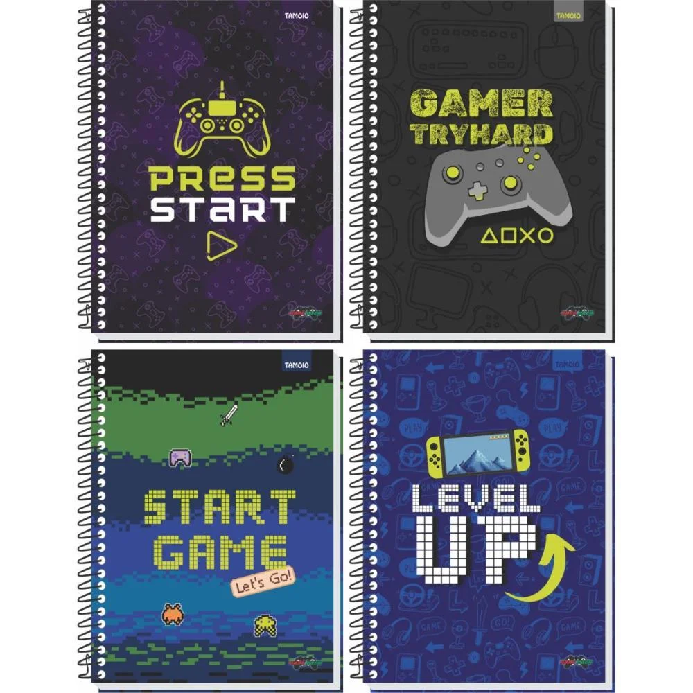 Caderno 10X1 Capa Dura Game Over 160 Folhas Tamoio (Pct.c/04) - imagem 2