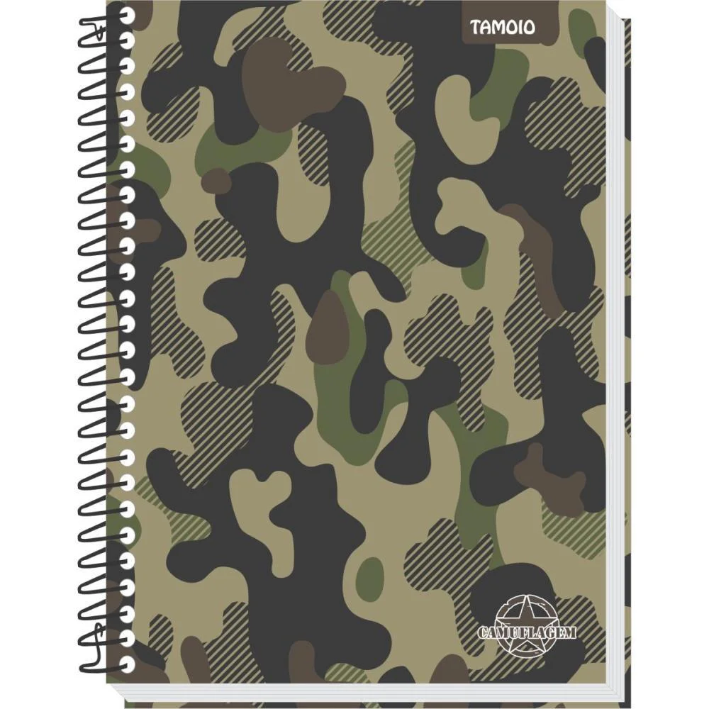 Caderno Espiral 1/4 Capa Dura Camuflagem 96 Folhas Tamoio (Pct.c/04) - imagem 6