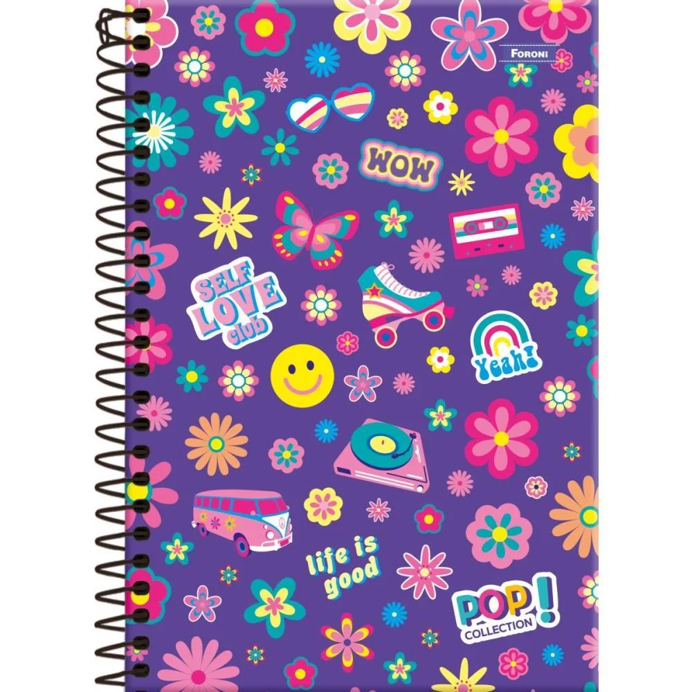 Caderno Espiral 1/4 Capa Dura Pop Collection 80Fls. Foroni (Pct.c/05) - imagem 4